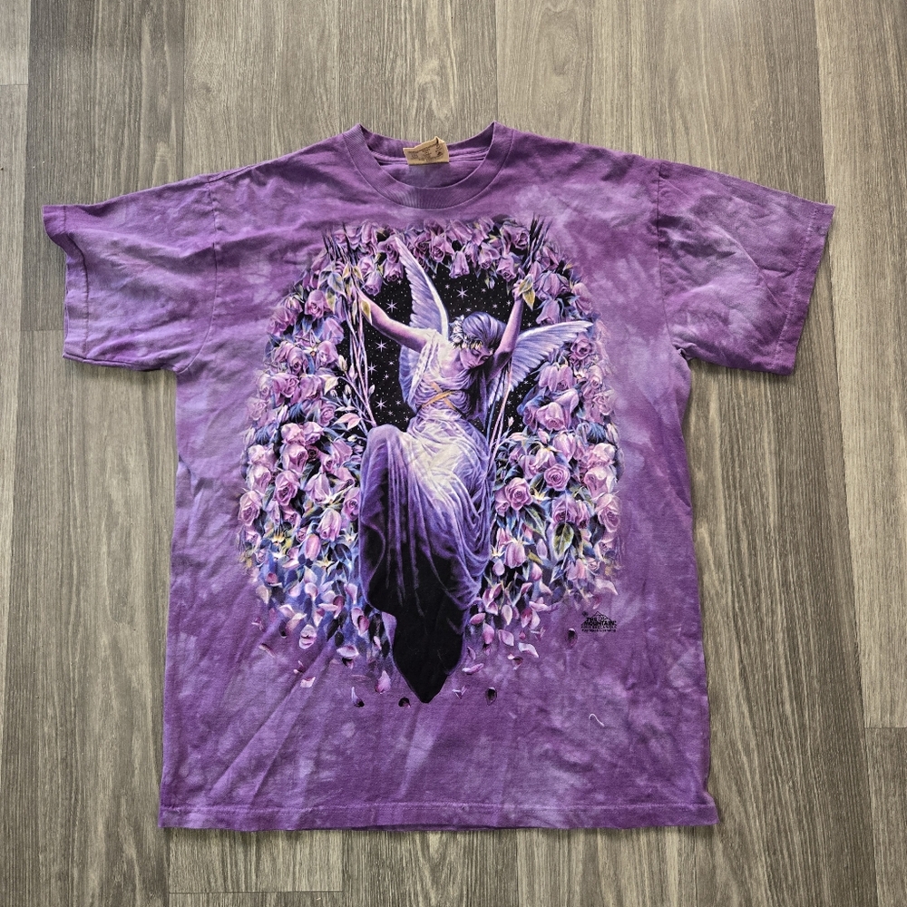 Vintage Liquid Blue Style Y2K Dying AngelT Shirt Sz L